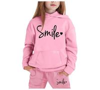Generico Bambini Inverno Felpa Set Ragazze Con Cappuccio Cordinata Full Print E Pantalone Top+Pantalone Per Bambina/Baby Body Jogger Tuta Da Bambino Tute Sportive Bambina 3-15 Anni