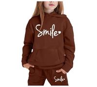 Generico Bambini Inverno Felpa Set Ragazze Con Cappuccio Cordinata Full Print E Pantalone Top+Pantalone Per Bambina/Baby Body Jogger Tuta Da Bambino Tute Sportive Bambina 3-15 Anni