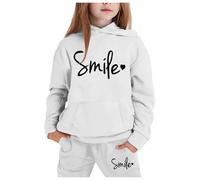Generico Bambini Inverno Felpa Set Ragazze Con Cappuccio Cordinata Full Print E Pantalone Top+Pantalone Per Bambina/Baby Body Jogger Tuta Da Bambino Tute Sportive Bambina 3-15 Anni