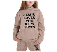 Generico Bambini Inverno Felpa Set Top E Pantaloni Kids Completo Da 2 Pezzi Costume Abito Bambina Chic Ed Elegante Bambina/Baby Body Casual Pullover Tuta Unisex Modelli