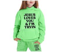 Generico Bambini Inverno Felpa Set Top E Pantaloni Kids Completo Da 2 Pezzi Costume Abito Bambina Chic Ed Elegante Bambina/Baby Body Casual Pullover Tuta Unisex Modelli