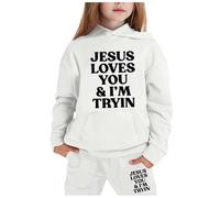 Generico Bambini Inverno Felpa Set Top E Pantaloni Kids Completo Da 2 Pezzi Costume Abito Bambina Chic Ed Elegante Bambina/Baby Body Casual Pullover Tuta Unisex Modelli