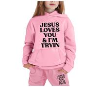 Generico Bambini Inverno Felpa Set Top E Pantaloni Kids Completo Da 2 Pezzi Costume Abito Bambina Chic Ed Elegante Bambina/Baby Body Casual Pullover Tuta Unisex Modelli