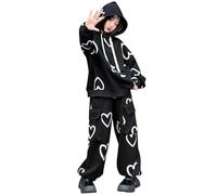 Generico Bambini Inverno Felpa Set Top E Pantaloni Kids Solid Color Cotone Completo Giacche Con Tasca Natale Bimba Winter Snowsuit Ragazzi Ragazze Abbigliamento 2-14 Anni Bambina