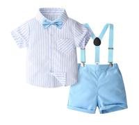 Generico Bambino Completi Estivi Body Estiva Neonato Bimbo Completini e Coordinati Gentiluomo Unisex+Pantaloncini Set Spiaggia con Bretelle Design Regalo Festivo Taglie da 6 a 14 Anni
