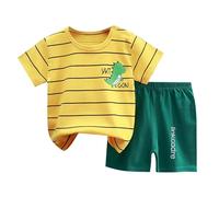 Generico Bambino Completi Estivi Completo Estivo Bimbo Completini e Coordinati Gentiluomo Set di Magliette Camicia Quadri Manica Corta Pantaloncini Tuta 1-8 anni Conforto garantito tutto il giorno