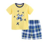 Generico Bambino Completi Estivi Tinta Unita Abbigliamento Set Bimbo Completini e Coordinati Gentiluomo Outfit Neonato di 2 pezzi con tuta da ginnastica per Ragazzi 1-4 anni