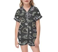 Generico Bambino di Halloween Unisex Pigiama Costume Cosplay Abiti Casual per Adolescenti Abbigliamento Camicia Pantaloni Set Abbinato Morbido, Comodo, Traspirante Ideale Giocare