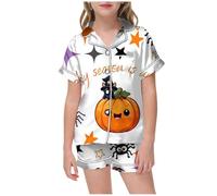 Generico Bambino di Halloween Unisex Pigiama Divertente personalità Camicia Semplice e Morbido in Cotone Comodo, Traspirante per la casa, Relax Quotidiano