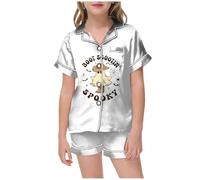 Generico Bambino di Halloween Unisex Pigiama Divertente Stampa Fantasma Costume personalità Camicia Abbigliamento Casual in Morbido Cotone per Bambini dai 3 ai 13 Anni