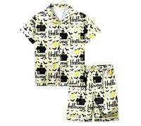 Generico Bambino di Halloween Unisex Pigiama Famiglia Set Neonato Neutro Abbottonato Costumi Carnevale per Feste Abbigliamento Comodi Regalo Bambini 1-12 Anni