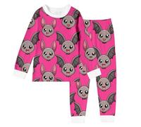 Generico Bambino di Halloween Unisex Pigiama Set Biancheria da Notte per Bambini Carino Abbottonato Abbigliamento la casa Stampa dei Cartoni Animati Relax Quotidiano