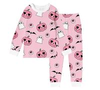 Generico Bambino di Halloween Unisex Pigiama,Set Biancheria da Notte per Bambini Pigiama familiare Vacanza Costume Scheletro Abbigliamento la casa 2 Pezzi Vestiti Relax Quotidiano
