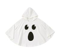 Generico Bambino Mantello Fantasma per Halloween Costume di Halloween Bianco con Cappuccio Bimbi Costume da Mantello Carnevale,Gusto