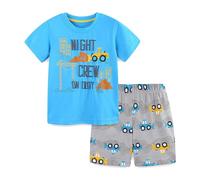 Generico Bambino Pigiama Corto,Pigiama Stampato per Ragazzi Biancheria da Notte Estiva Cotone Set Corto/Lunga Bottoni Loungewear Estivo Bambini Abbigliamento Costume