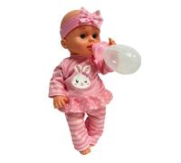 Generico Bambola che Beve e fa Pipì con Biberon Bambolotto cm 30 Braccia e Gambe Snodabili Primi Bisognini Beve e fa Pipì come un Bambino Vero Bambola Bebè Neonato,Colori Vestito multicolore