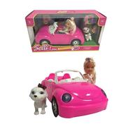 Generico Bambola con Auto Cabrio e Cucciolo Selli Love Beetle con Cucciolo Bambolina con Maggiolone Cabrio Cucciolo Cane e Accessori Bambola con Auto Cabriolet Macchina Decappottabile