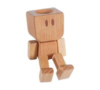 Generico Bambola Di Legno Con Piedi Mobili - Ornamento Per Auto Fatto A Mano Figura D'Azione,Oggetti Da Collezione Per Scrivania, Decorazioni Interni Auto Per Roulote Camion Pickup