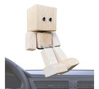 Genérico Bambola in legno con piedi mobili | Decorazione divertente per scrivania,Decorazione del veicolo portatile per il turismo pick-up furgone camera da letto