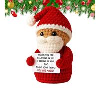 Generico Bambola Natalizia All'Uncinetto Di Babbo Natale - Decorazione Carina Per Le Feste Invernali - Bambola Allegra Di Babbo Natale Con Cartolina - Per Amici Famiglia Adolescenti E Colleghi