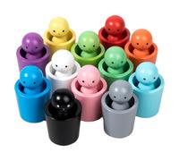 Generico Bambole Con Mollette Per Bambini In Tazze - Gioco Educativo Di Classificazione Dei Colori | Giocattoli Coordinati Per Bambini Da 3+ Anni | Set Per Smistamento E Conteggio In Legno Per L'app