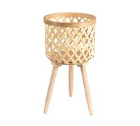 Generico Bamboo Plant Stool - Handmade Plant Holders Indoor Stand With Basket, Easy Installation Bamboo Planter Holder For Plants Flower Vases Potted Plants Indoor Home Decoration Modern Eco Friendly