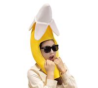 Generico Banana Costume, Plush Hat, Tropical Accessory, 67x26cm Funny Cosplay Headgear, Cute Fruit Cap, Yellow, Wear for Adults and Teens Excellent Choice for Dress-Up Occasions