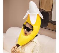 Generico Banana Hat - Banda elastica regolabile Funny Bananna Cap | Frutto di cosplay tropicale giallo peluche cosa | Fruit copricapo per adolescenti per vacanze di ruolo per feste.