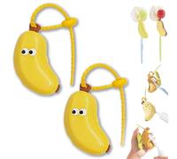 Generico Banana Toothbrush Case - Portable Toothbrush Protector Cap,Reusable Fun Fruity Banana ToothbrushHolder with Toothpaste Dispenser, ToothbrushCase Holder for Travel (Yellow-2PCS)