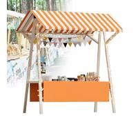 Generico Bancarella in Legno Pieghevole e Leggera - Bancarella Portatile con Tenda da Sole, Ideale per la Vendita di Cibo con carretti (Hot Dog/Gelato), espositore Senza Ruote 120x60x200 cm