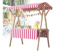 Generico Bancarella in Legno Pieghevole e Leggera - Bancarella Portatile per mercati agricoli con Tenda da Sole, Ideale per la Vendita di Hot Dog/Gelati, espositore per carretti Alimentari Senza ruot