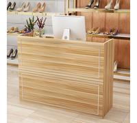 Generico Banco Cassa con cassetto chiudibile a Chiave e Vassoio per Tastiera - Banco Cassa per Negozi e saloni, Finitura Naturale, Tavolo Reception da 80 cm