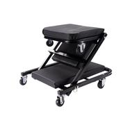 Generico Banco da Lavoro Mobile for Garage, Sgabello E Carrello Meccanico 2 in 1, Design A Basso Profilo, for Sdraiarsi O Sedersi for Riparazioni Auto in Officina(Black)