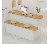 Generico Banco Reception e Cassa Moderni per Salone di Bellezza, Hotel, Negozio e Piccolo Bar. Elegante bancone Front-End G-W+White per Un Servizio Clienti efficiente.