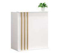 Generico Banco Reception Frontale, Banco Cassa Per Negozi con Cassetti e Ripiani Portaoggetti, Banco Reception Per Saloni Di Bellezza, Negozi Di Abbigliamento (Bianco con armadietti)