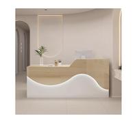 Generico Banco Reception Moderno con cassetti chiudibili a Chiave - Elegante bancone Cassa per Salone e Ufficio - Arredo per Ufficio in Legno Bianco, Perfetto per Il Servizio Clienti e Gli spazi comm