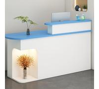 Generico Bancone Reception, bancone Vendita al Dettaglio, Cassa, cassiere, Ufficio, armadietto, Tavolo con cassetti, Cavo, bancone Reception con cassetto chiudibile a Chiave e Luce LED, Tavolo da Ban