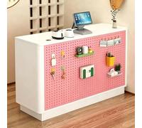 Generico Bancone Reception Commerciale con Armadietto, Cassa con Pannello Forato for Organizer, Bancone Negozio for Piccole Imprese, Boutique, Saloni di Bellezza