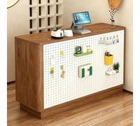 Generico Bancone Reception Commerciale con Armadietto, Cassa con Pannello Forato for Organizer, Bancone Negozio for Piccole Imprese, Boutique, Saloni di Bellezza