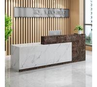Generico Bancone Reception con Foro Passacavi, Reception Estetica Moderna con Cassetto con Serratura, for Boutique, Grandi Magazzini, Saloni di Bellezza, Hotel