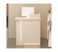 Generico Bancone Reception Moderno con cassetto chiudibile a Chiave - Elegante bancone Cassa per Negozi, uffici e Hall - Bancone Frontale Color Albicocca da 80 cm per Un Servizio Clienti efficiente