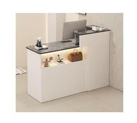 Generico Bancone Reception Moderno Elegante Tavolo per Computer per Piccoli uffici e saloni Bancone Front-End dal Design Contemporaneo, (C, Left_L140CM/55.1IN)