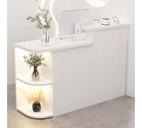 Generico Bancone Reception per Negozi, Cassa, cassiere, Ufficio, armadietto, Tavolo con cassetti, Cavo, Moderno bancone Reception con ripiano angolare e cassetto chiudibile a Chiave, bancone Cassa PE