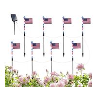 Generico Bandiera Americana Da Esterno,Illuminazione Impermeabile con Timer, Accensione e Spegnimento Automatici | da Esterno per il 4 Luglio | per Giardino Sentiero Ingresso Cortile Terrazza Festa