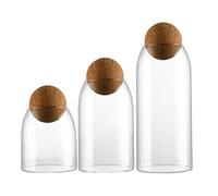 Generico Barattoli di Vetro | Portatee Per Tè E Zucchero | 3 Barattoli In Vetro Con Coperchio Per Tè Sciolto Caramelle Granaglie Spezie Caffè Sale