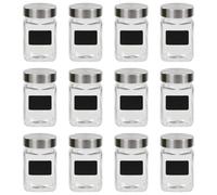 Generico Barattoli in Vetro con Adesivo 12 pz 300 ml,Casa e Giardino,Cucina e Pranzo,Dispenser per Cibo,Biscottiere-50855