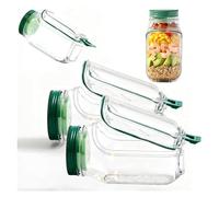 Generico Barattolo for insalata originale, barattolo di vetro originale con apertura laterale, barattoli con coperchio for la preparazione dei pasti, adatti for casa, esterni e viaggi (2 pezzi)