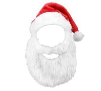 Generico Barba di Babbo Natale, cappello e barba di Babbo Natale - Cappelli di - Costume da Cappelli da Barba bianca per adulti Traspirante multifunzionale per feste di N