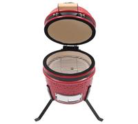 Generico Barbecue Affumicatore 2 in 1 Kamado in Ceramica 56 cm Rosso,Rosso,22kg,316095