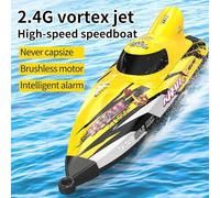 Generico Barche RC per Adulti, 2.4G Completamente proporzionale Brushless RC Jet Boat, Raffreddamento Impermeabile ad Alta velocità, Regalo per Adulti,Giallo